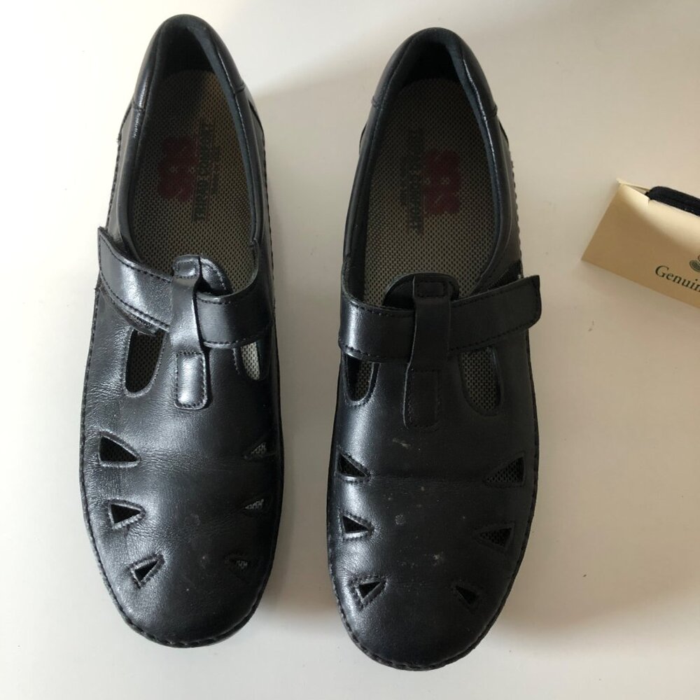 SAS Black Leather Tripad Comfort Shoes Womens Sz 9.5-10M Flat Casual Work Loafer - Picture 7 of 9